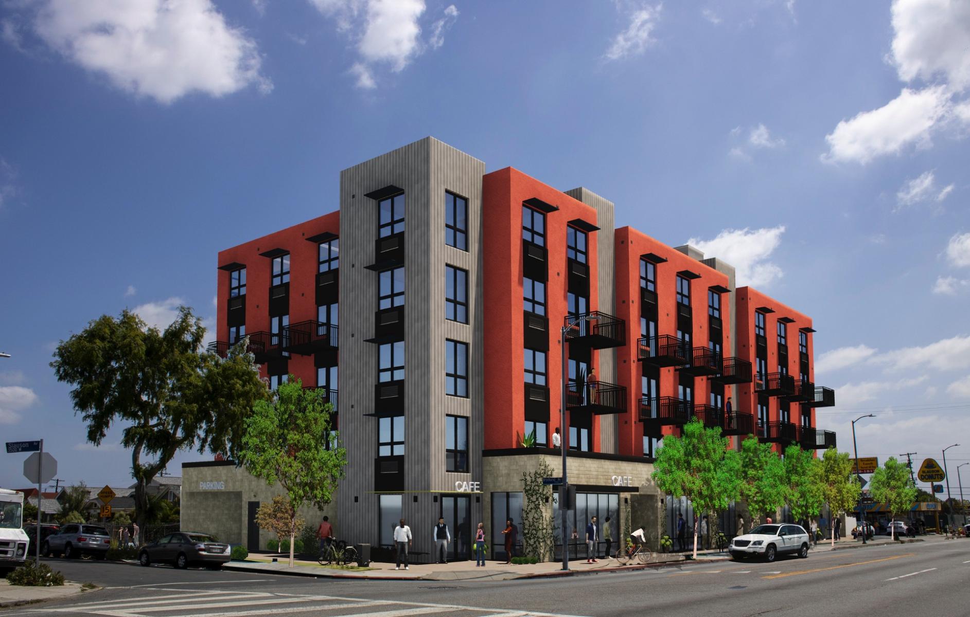 Mixed-use building on the rise at 3474 W. Slauson Ave. in